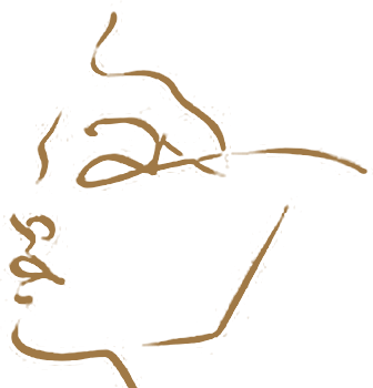 Pure Beauty logo – līnijās zīmēts sievietes profils